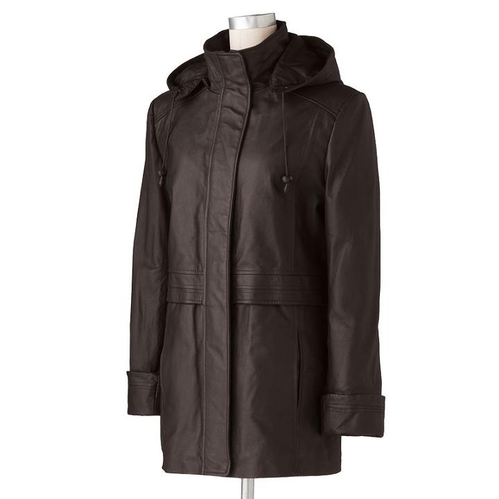 Excelled Nappa Leather Parka, Women's, Size: Xl, Brown