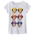 Disney's Minnie Mouse Girls 7-16 Glitter Bows Graphic Tee, Girl's, Size: Small, White