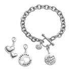 Love This Life Sisters Bracelet & Charms Set, Women's, Grey