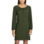 Women's Chaps Long Sleeve A-line Dress, Size: Small, Green