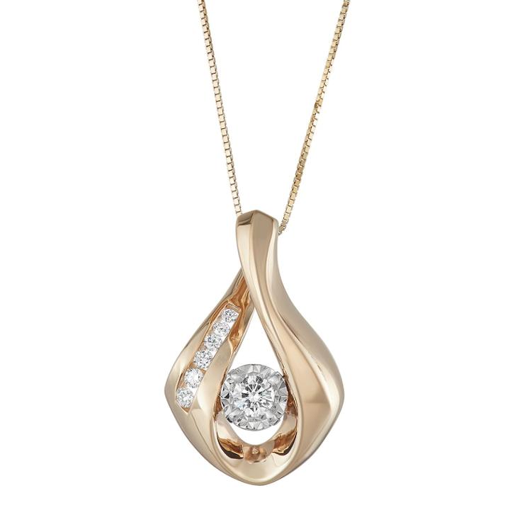 Sirena Collection 10k Two-tone Gold 1/4 Carat T.w. Diamond Teardrop Pendant, Women's, Size: 18, White