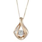 Sirena Collection 10k Two-tone Gold 1/4 Carat T.w. Diamond Teardrop Pendant, Women's, Size: 18, White