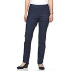 Petite Napa Valley Slimming Solution Straight-leg Dress Pants, Women's, Size: 4 Petite, Dark Blue
