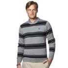 Men's Chaps Classic-fit Striped Crewneck Sweater, Size: Large, Grey