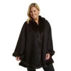 Plus Size Excelled Cape Coat, Women's, Black