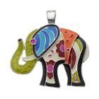 Wearable Art Patchwork Elephant Pendant, Women's, Multicolor