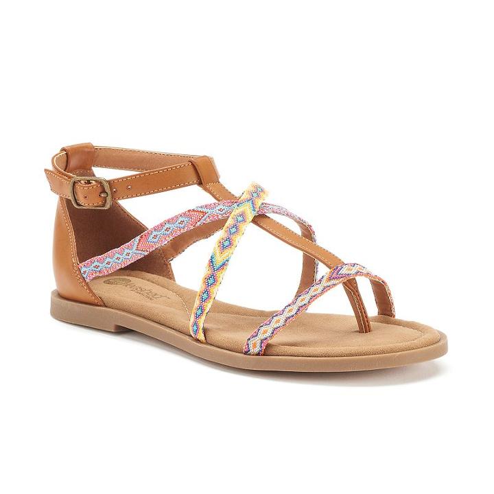 Unleashed By Rocket Dog Abena Women's Sandals, Girl's, Size: 9, Beig/green (beig/khaki)
