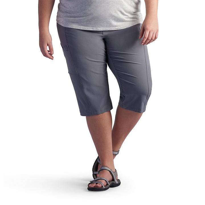 Plus Size Lee Sophia Pull-on Skimmer Capris, Women's, Size: 25 - Regular, Dark Grey