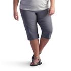 Plus Size Lee Sophia Pull-on Skimmer Capris, Women's, Size: 25 - Regular, Dark Grey