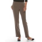 Women's Croft & Barrow&reg; Straight-fit Polished Pull-on Pants, Size: 10, Med Brown