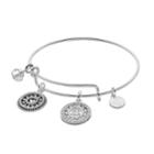 Love This Life You Are My Sunshine Charm Bangle Bracelet, Women's, Silver