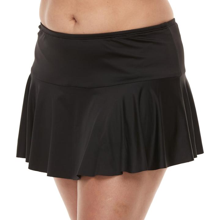 Plus Size Apt. 9&reg; Tummy Slimmer Hipster Skirtini Bottoms, Women's, Size: 1xl, Black