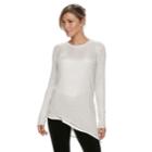 Women's Apt. 9&reg; Asymmetrical Sequin Crewneck Sweater, Size: Medium, White