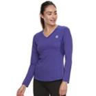 Women's Fila Sport&reg; Essential V-neck Long Sleeve Tee, Size: Xl, Med Purple