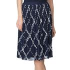 Women's Chaps Printed Georgette Skirt, Size: Medium, Blue