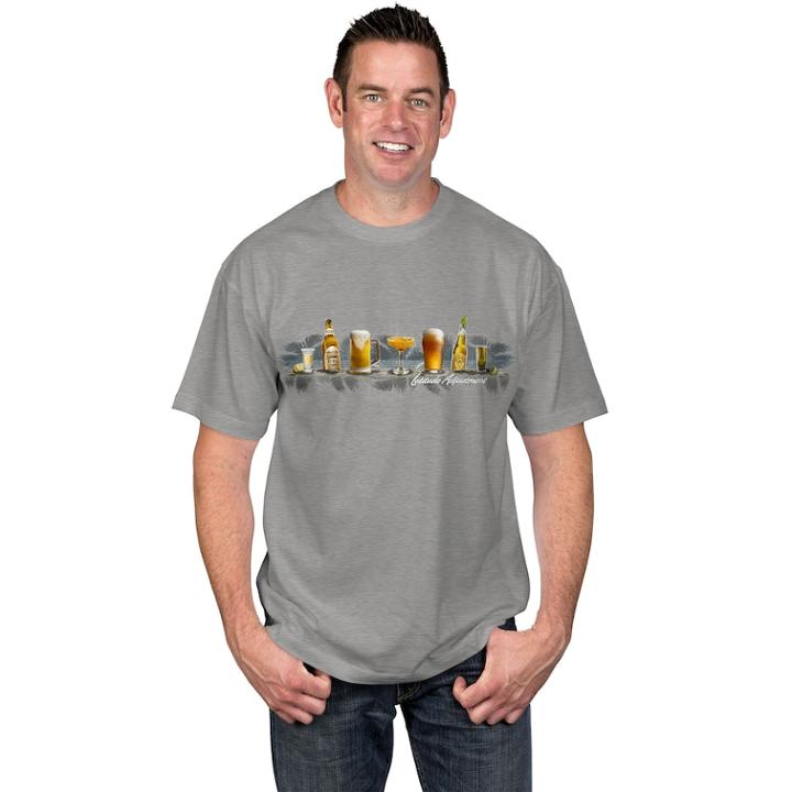Men's Newport Blue Beverage Tee, Size: Medium, Light Grey