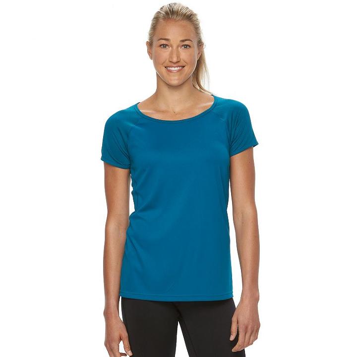 Women's Tek Gear&reg; Raglan Base Layer Workout Tee, Size: Xs, Med Blue