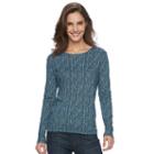 Women's Croft & Barrow&reg; Classic Crewneck Tee, Size: Large, Dark Blue
