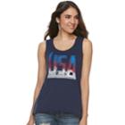 Women's Rock & Republic&reg; Usa Graphic Tank, Size: Medium, Dark Blue