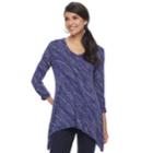Women's Apt. 9&reg; Shark-bite Hem Tunic, Size: Large, Drk Purple