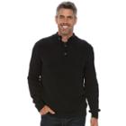 Men's Croft & Barrow&reg; Classic-fit Outdoor Waffle-weave Sweater, Size: Large, Black