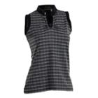 Women's Nancy Lopez Dizzy Sleeveless Golf Polo, Size: Large, Black