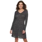 Women's Apt. 9&reg; Scoopneck Fit & Flare Dress, Size: Large, Black