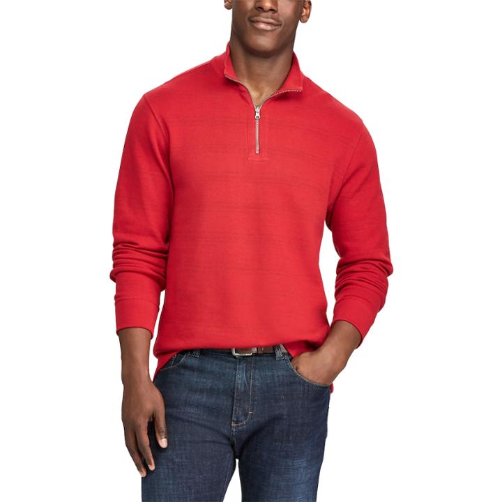 Big & Tall Chaps Regular-fit Reversible Quarter-zip Mockneck Pullover, Men's, Size: Xxl Tall, Red