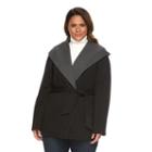 Plus Size Sebby Collection Hooded Fleece Wrap Jacket, Women's, Size: 1xl, Multicolor