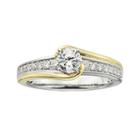 14k Gold Two Tone 3/4-ct. T.w. Round-cut Igl Certified Diamond Swirl Engagement Ring, Women's, Size: 5, White