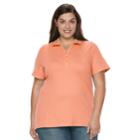 Plus Size Croft & Barrow&reg; Pique Polo, Women's, Size: 3xl, Med Orange