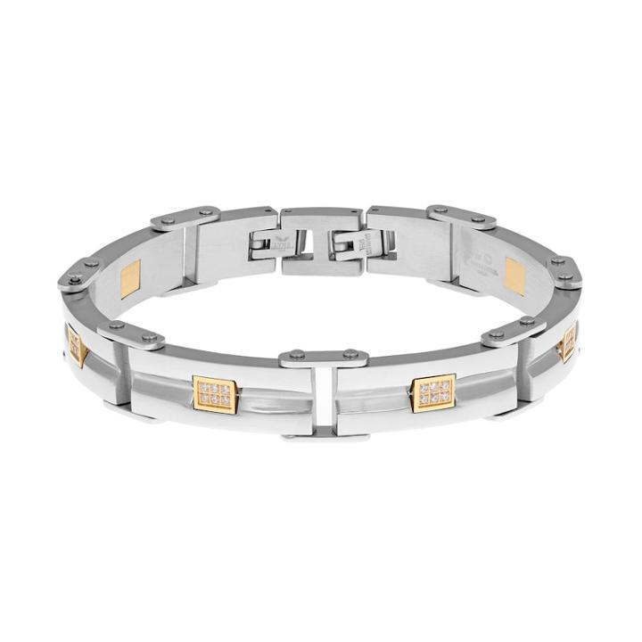 Men's Stainless Steel And Gold Ion Plated Bracelet, Size: 8.50, Multicolor