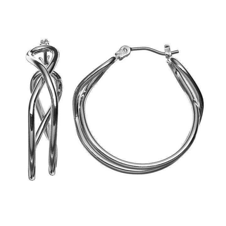 Napier Openwork Hoop Earrings, Women's, Silver