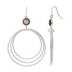 Olive & Ivy Silver Plated Abalone Graduated Hoop Drop Earrings, Women's