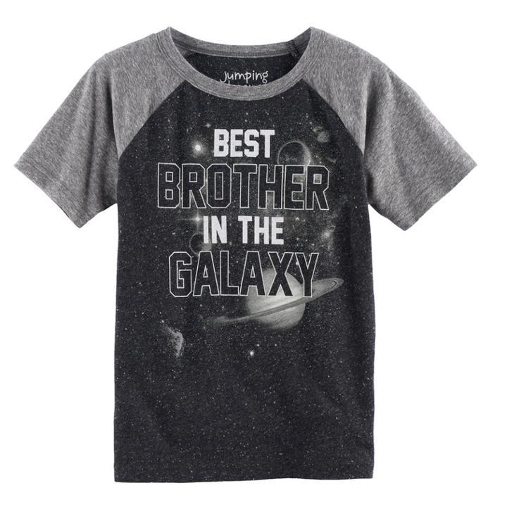 Boys 4-10 Jumping Beans&reg; Best Brother In The Galaxy Glow In The Dark Graphic Tee, Size: 8, Brown Over