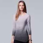 Women's Simply Vera Vera Wang Ombre Asymmetrical Crewneck Sweater, Size: Medium, Brt Purple