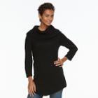 Women's Napa Valley Cowlneck Tunic Sweater, Size: Xl, Black