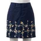 Women's Croft & Barrow&reg; Essential Twill Skort, Size: 18, Dark Blue
