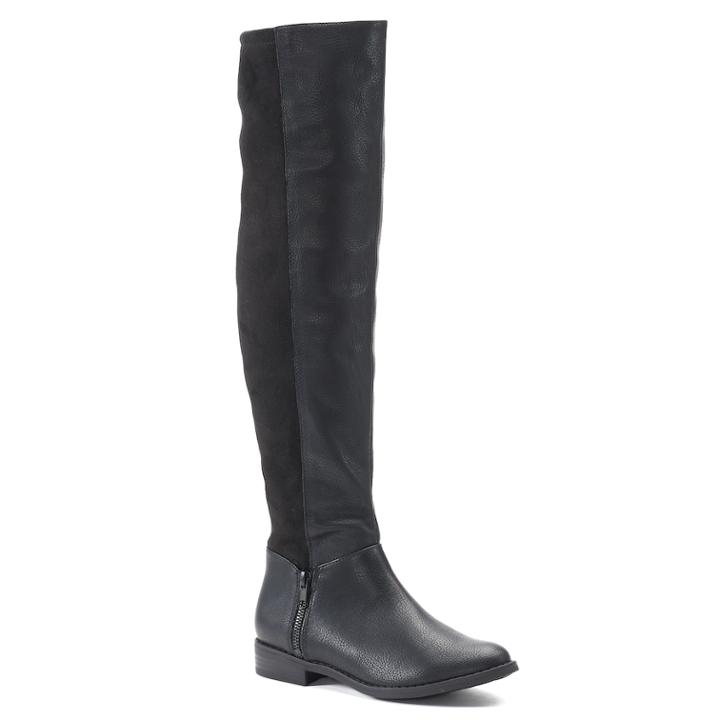 Unleashed By Rocket Dog Martina Woman's Over-the-knee Boots, Size: Medium (6.5), Black