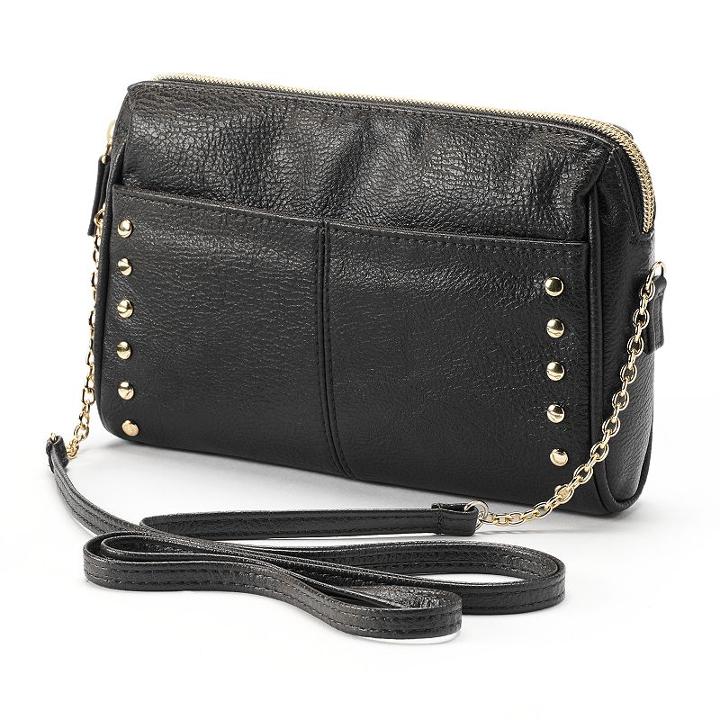 Apt. 9&reg; Olivia Studded Crossbody Handbag, Women's, Black