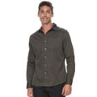Men's Apt. 9&reg; Slim-fit Herringbone Stretch Button-down Shirt, Size: Large Slim, Green
