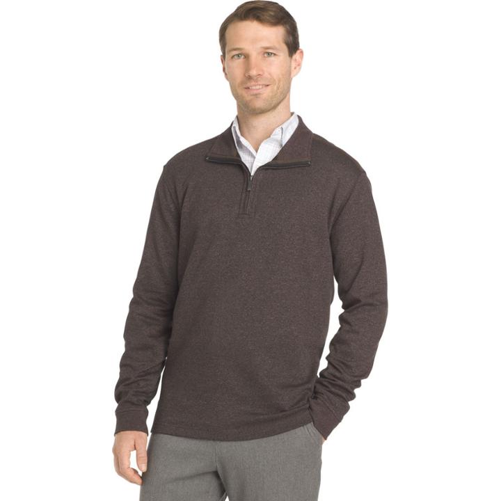 Big & Tall Van Heusen Flex Stretch Regular-fit Quarter-zip Pullover, Men's, Size: 3xl Tall, Med Brown