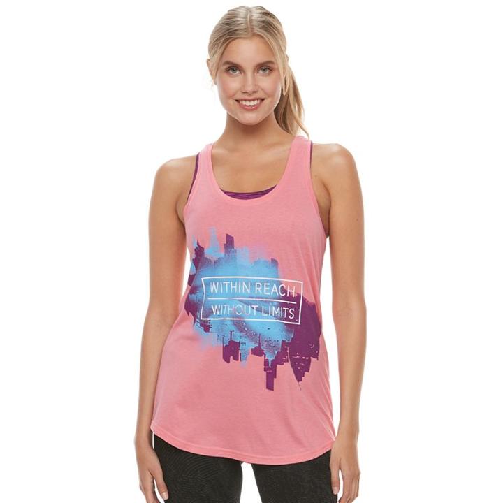Women's Tek Gear&reg; Dry Tek Graphic Tank Top, Size: Large, Brt Pink