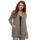 Petite Sonoma Goods For Life&trade; Supersoft Airy Shawl Collar Cardigan, Women's, Size: S Petite, Med Brown