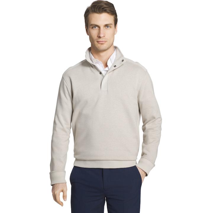 Men's Van Heusen Classic-fit Stretch Mockneck Pullover, Size: Xxl, Lt Beige