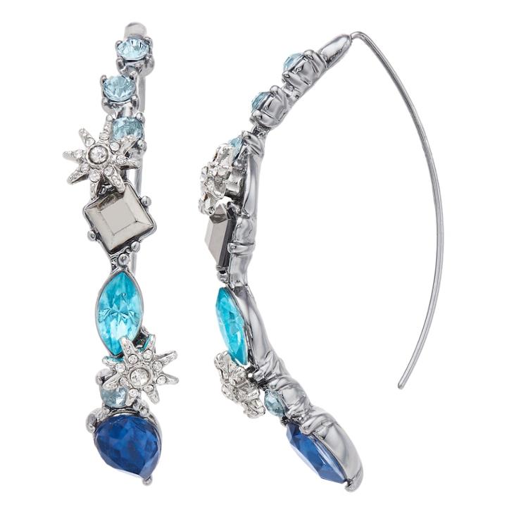 Simply Vera Vera Wang Blue Simulated Crystal Cluster Threader Earrings, Women's