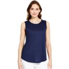 Women's Izod Speckled High-low Tank, Size: Large, Blue (navy)