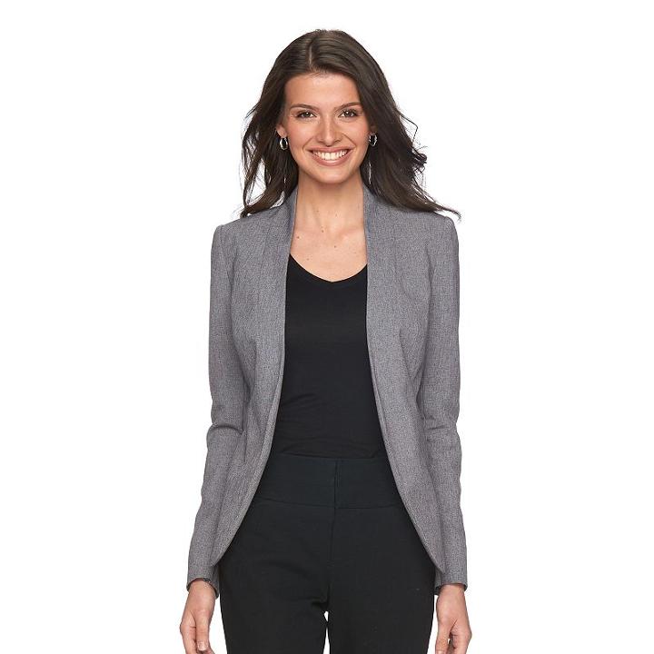 Women's Apt. 9&reg; Open Front Blazer, Size: 12, Grey
