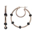 Simply Vera Vera Wang Beaded Nickel Free Double Hoop Earrings, Women's, Brown