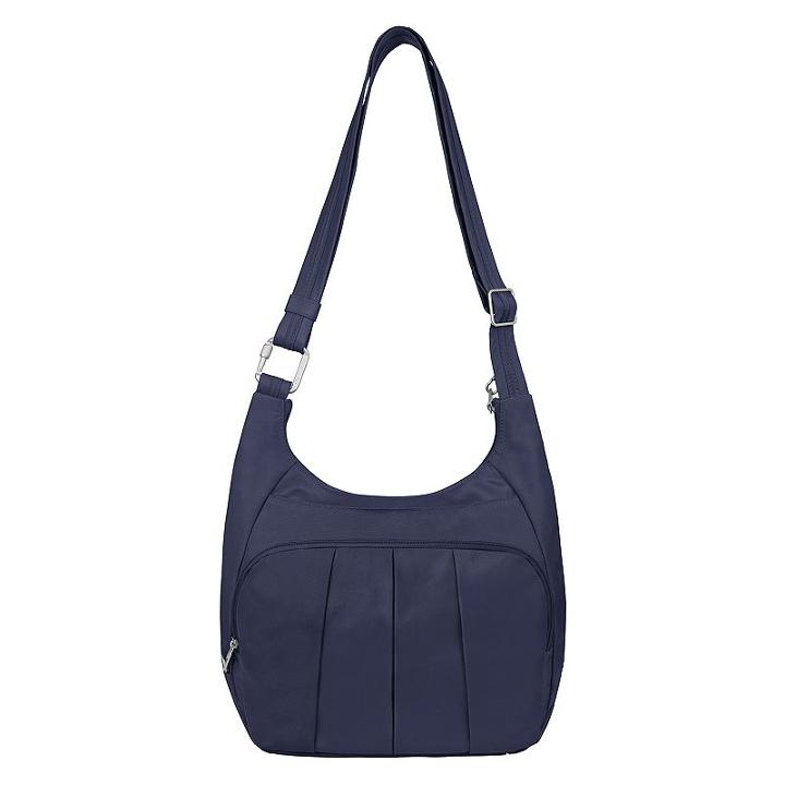 Travelon Anti-theft Classic Pleated Hobo Bag, Adult Unisex, Blue